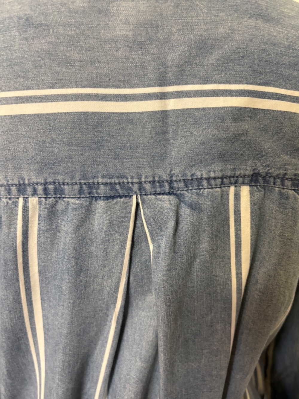 Luxology Striped Chambray Shirt Dress - Picture 7 of 11